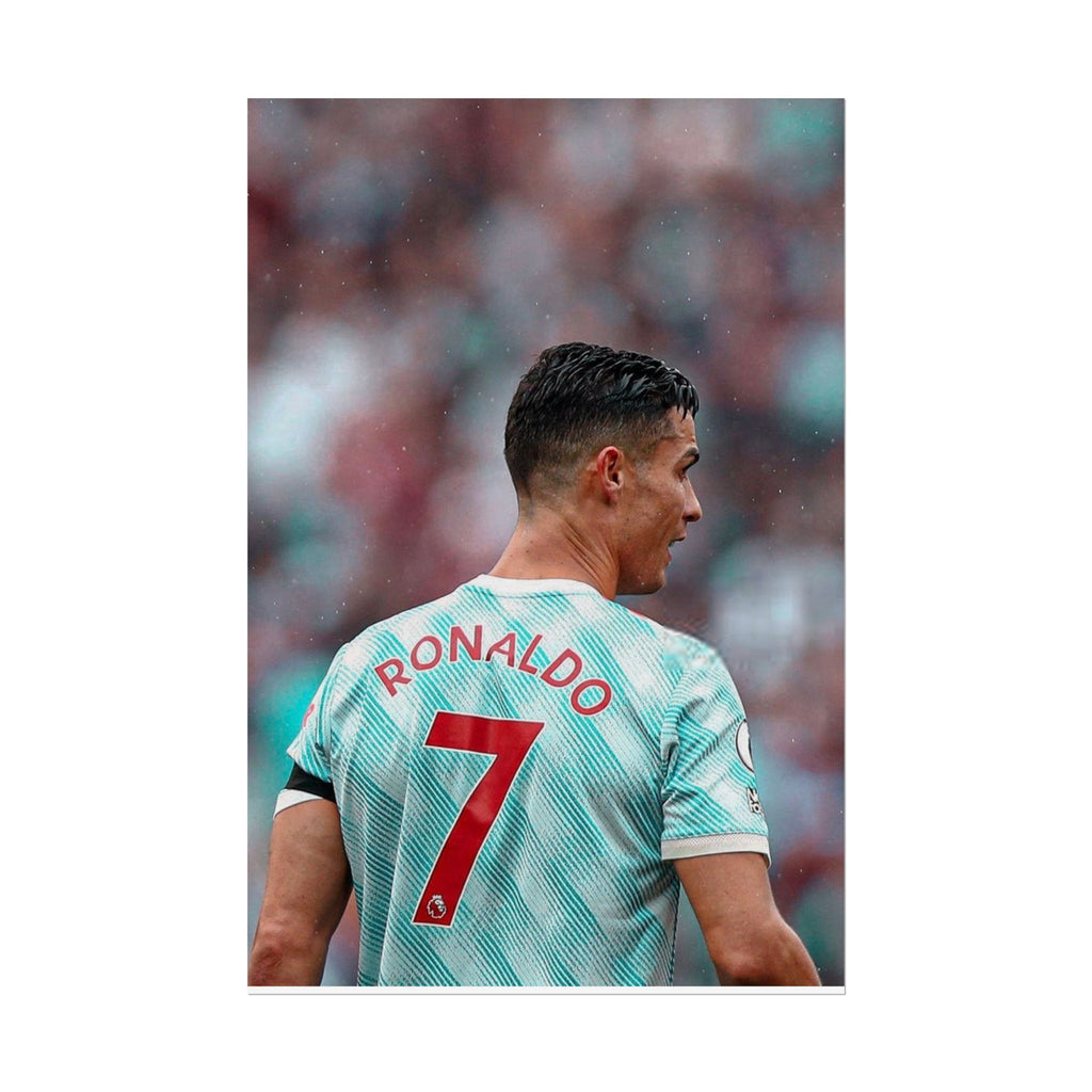 Cristiano Ronaldo Soccer Star Jersey Poster - Number 7 Back View Rolled Print