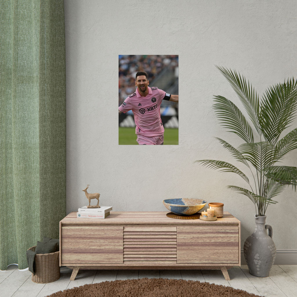 Lionel Messi Inter Miami Soccer Star Action Poster — Rolled Sports Poster