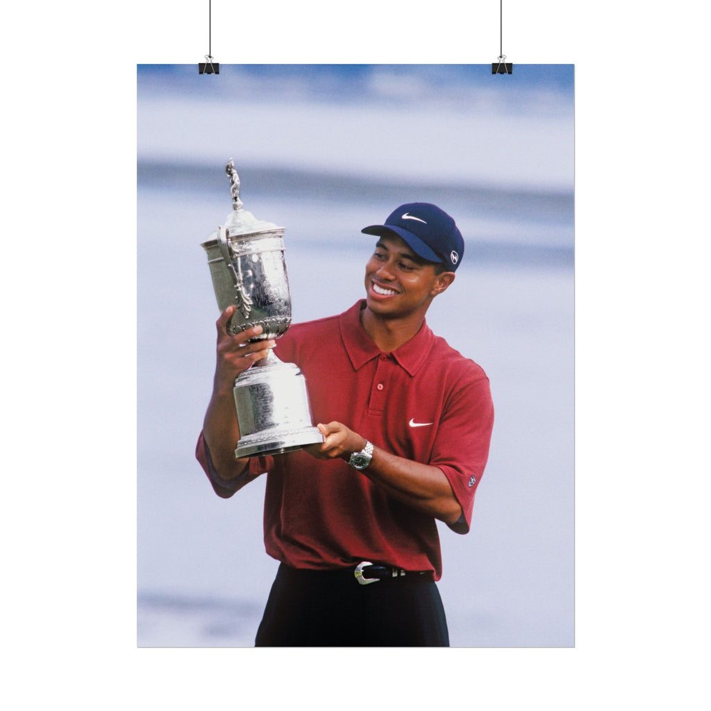 Tiger Woods - Golf Champion Trophy Poster — Rolled Sports Poster