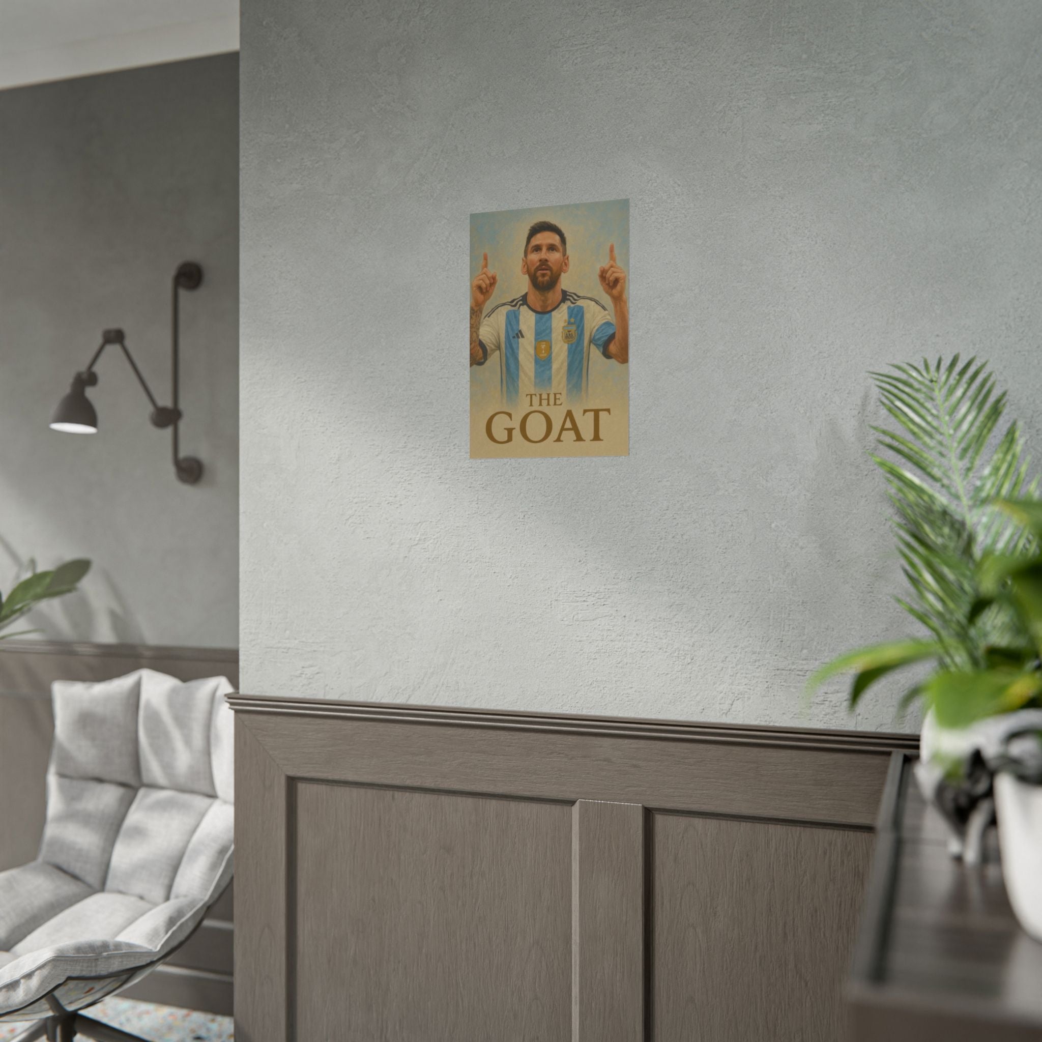 Lionel Messi Rolled Poster — "The GOAT" Soccer Player Tribute Poster