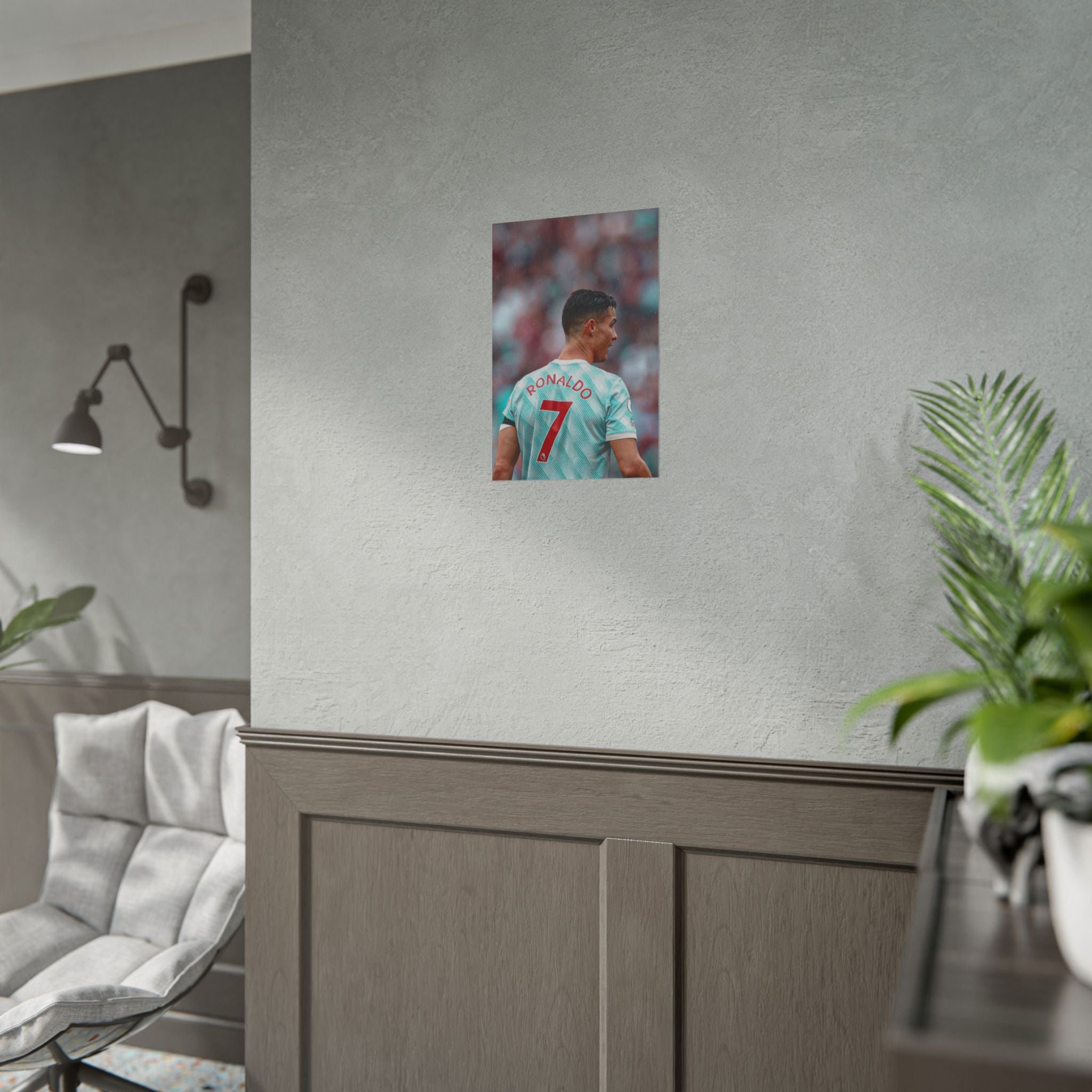 Cristiano Ronaldo Soccer Star Jersey Poster - Number 7 Back View Rolled Print