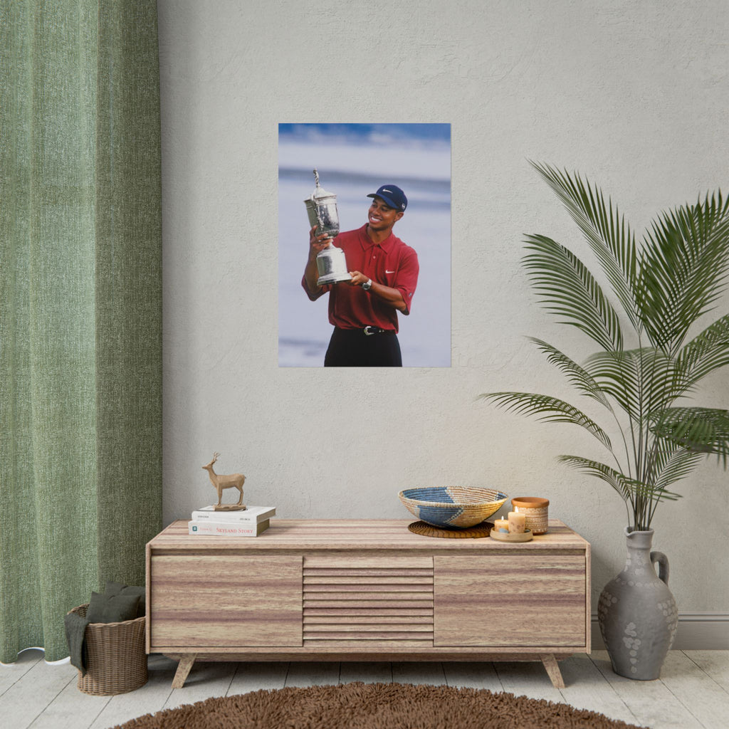 Tiger Woods - Golf Champion Trophy Poster — Rolled Sports Poster
