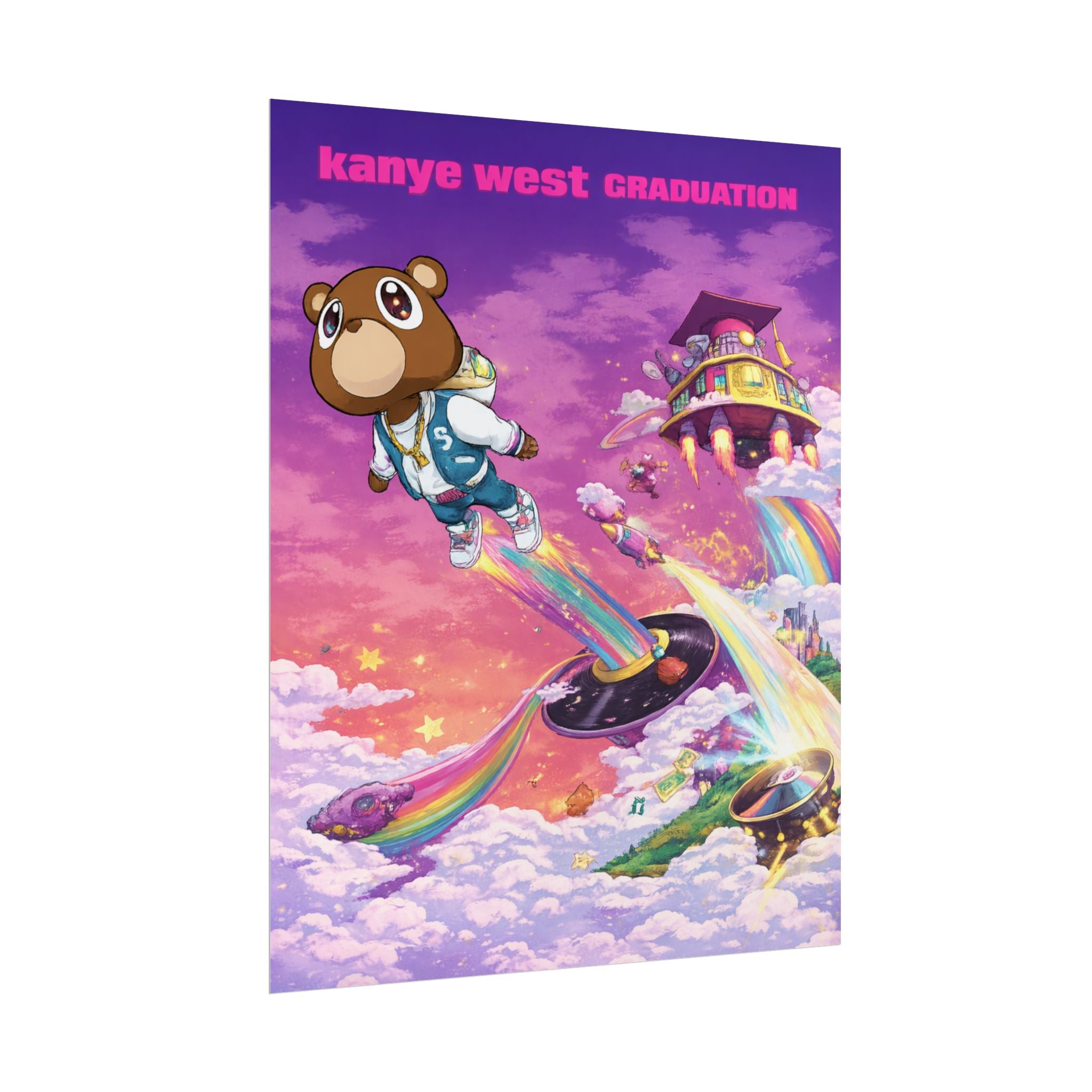 Kanye Graduation Album Art Poster - Colorful Kanye Graduation Print