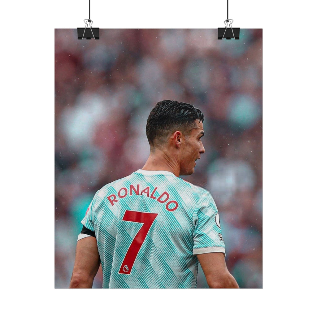 Cristiano Ronaldo Soccer Star Jersey Poster - Number 7 Back View Rolled Print