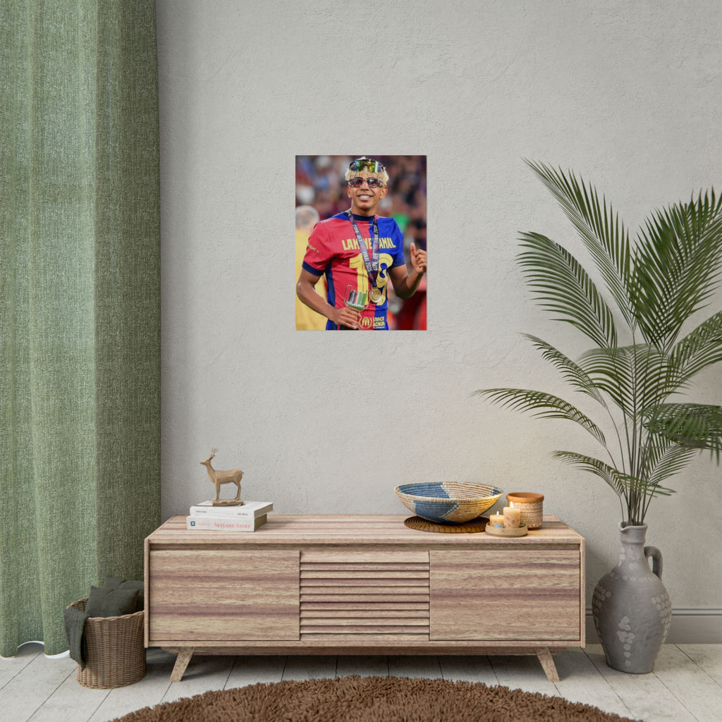 Lamine Yamal Rolled Poster — Vibrant Sports Champion Photo Print