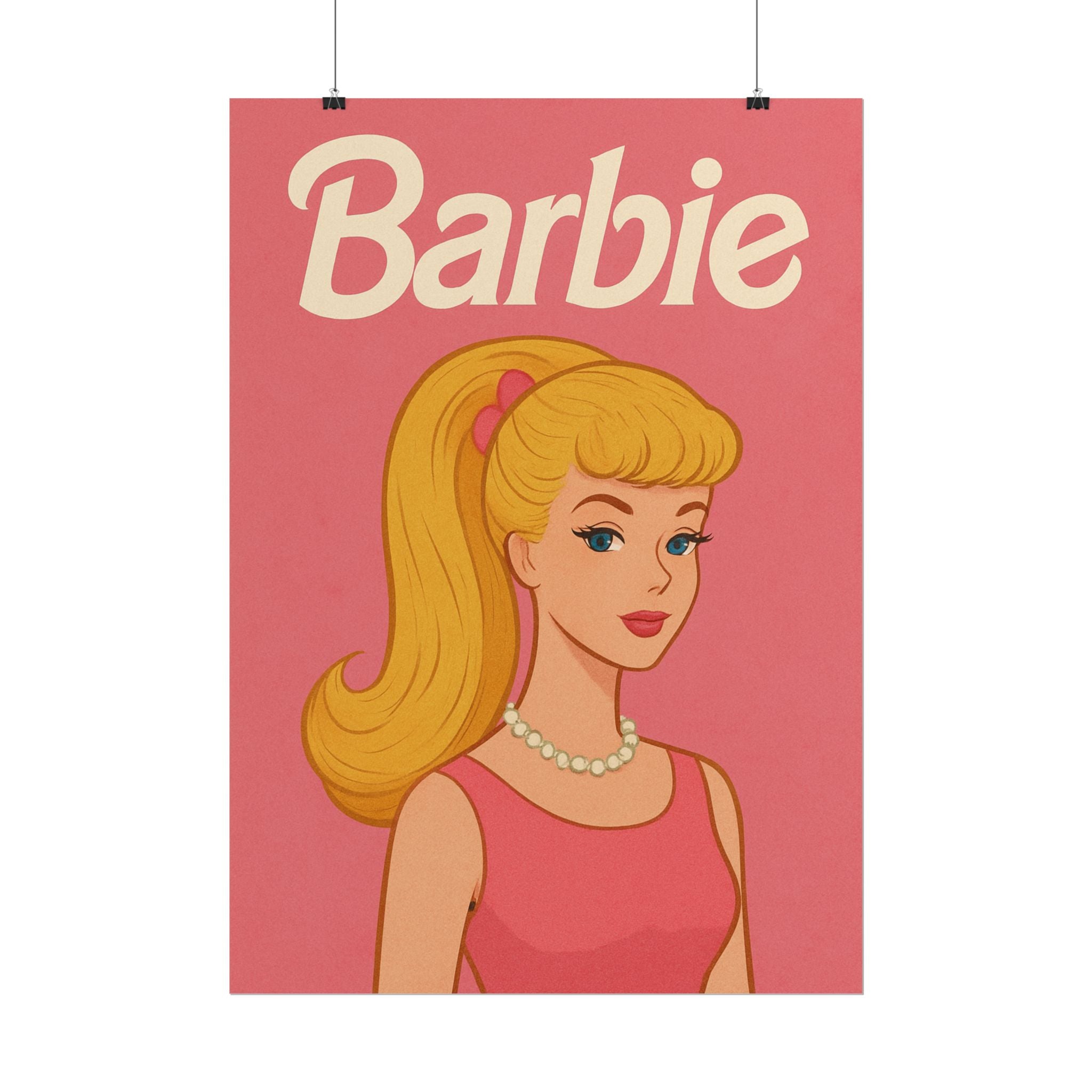 Vintage Pink Barbie Poster - Rolled Art Print