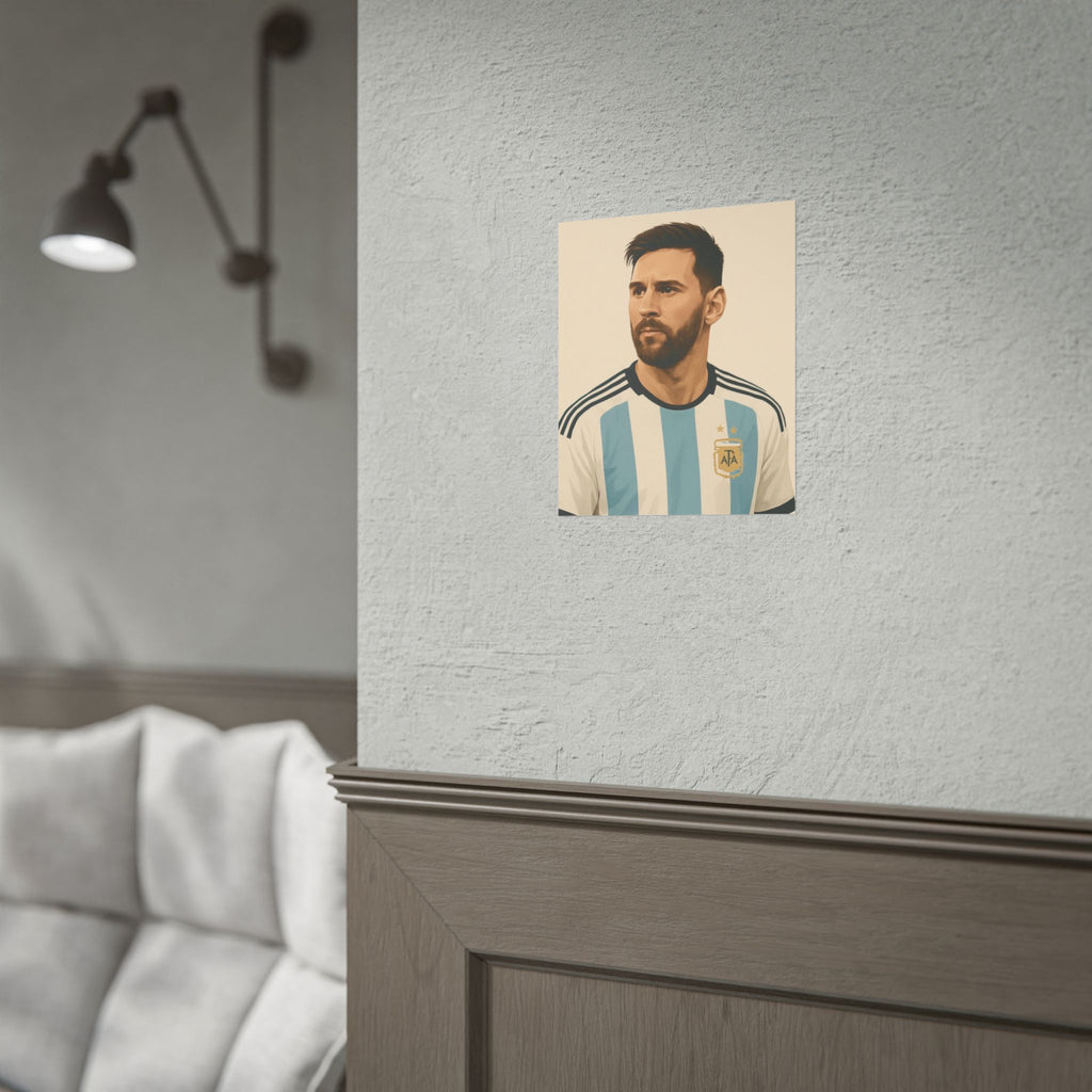 Lionel Messi Vintage Argentina Soccer Poster — Rolled Football Print