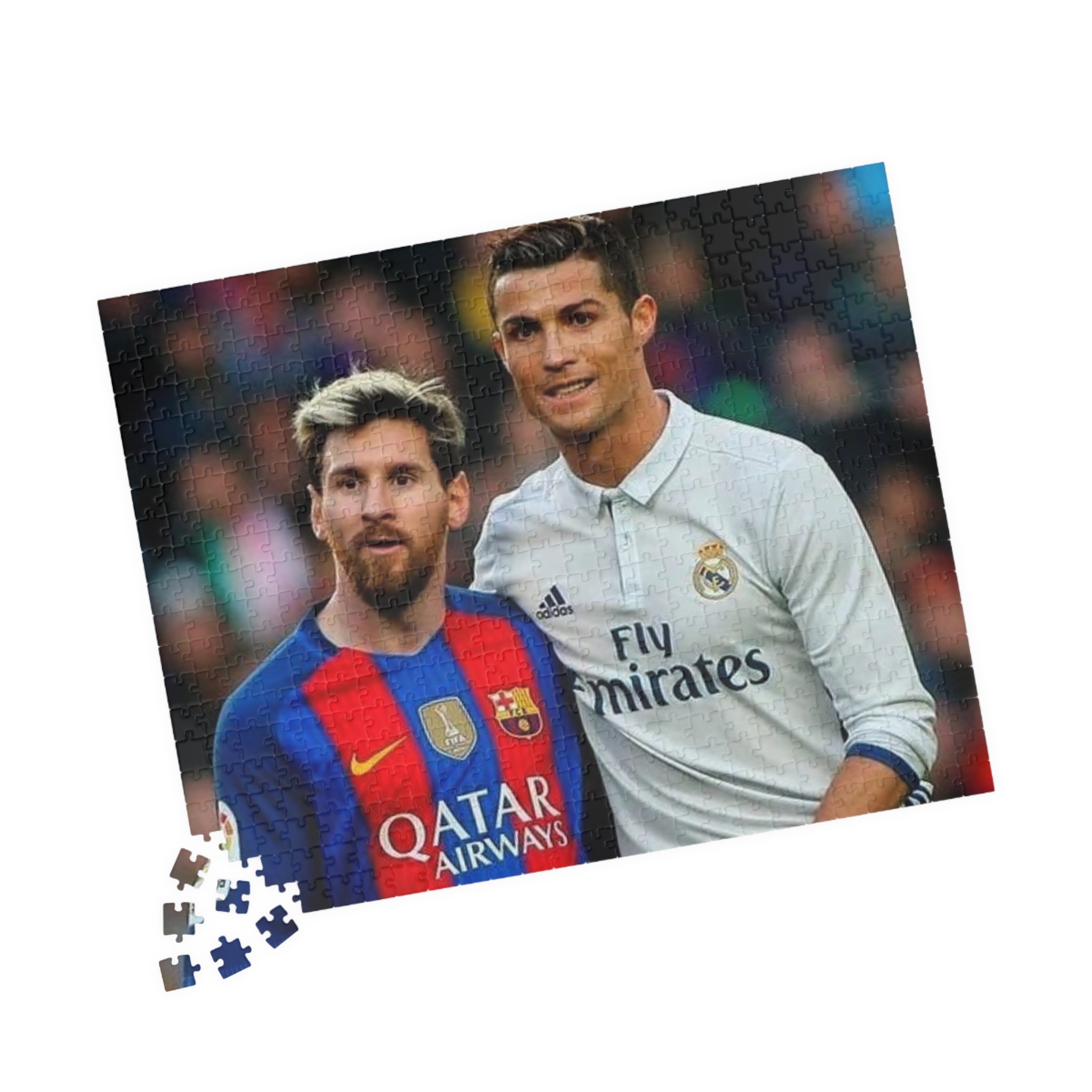 Lionel Messi & Ronaldo Soccer Legends Photo Puzzle — 520/1014-Piece Football Jigsaw