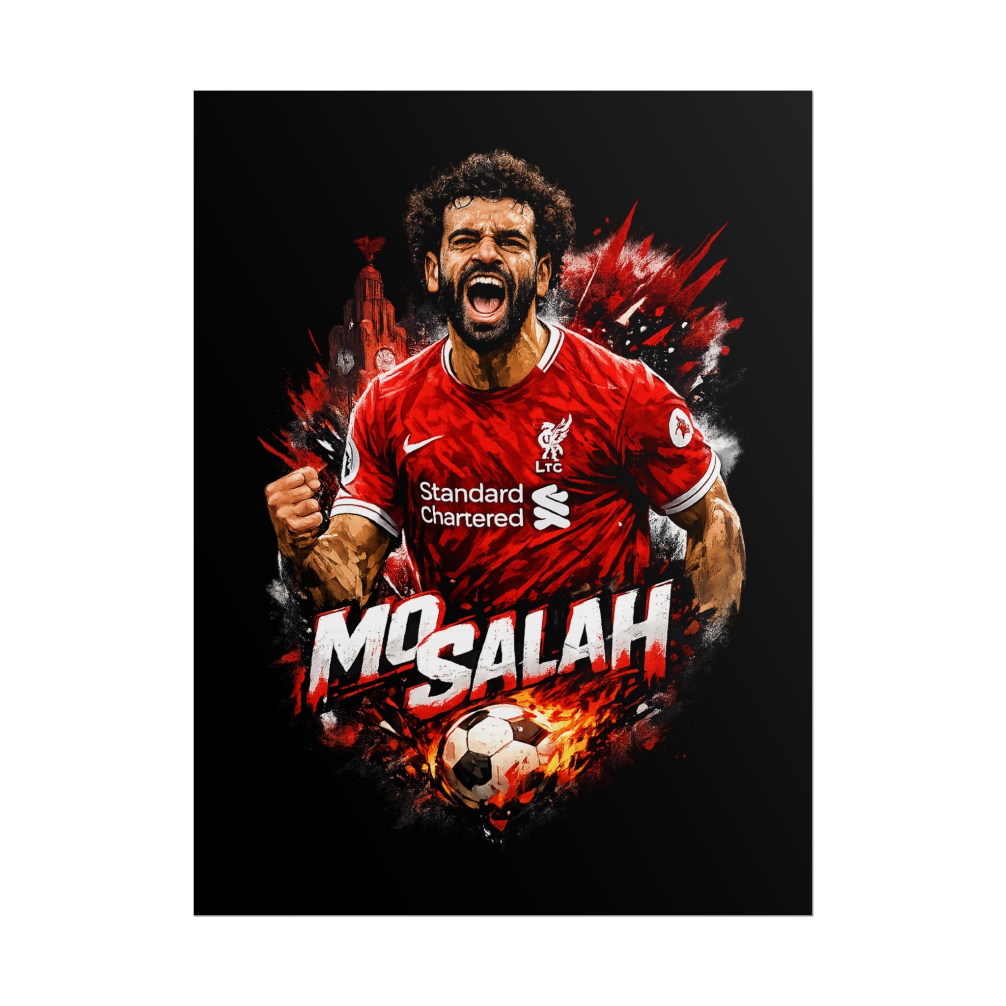 Mohamed Salah Football Poster — Rolled Soccer Wall Art