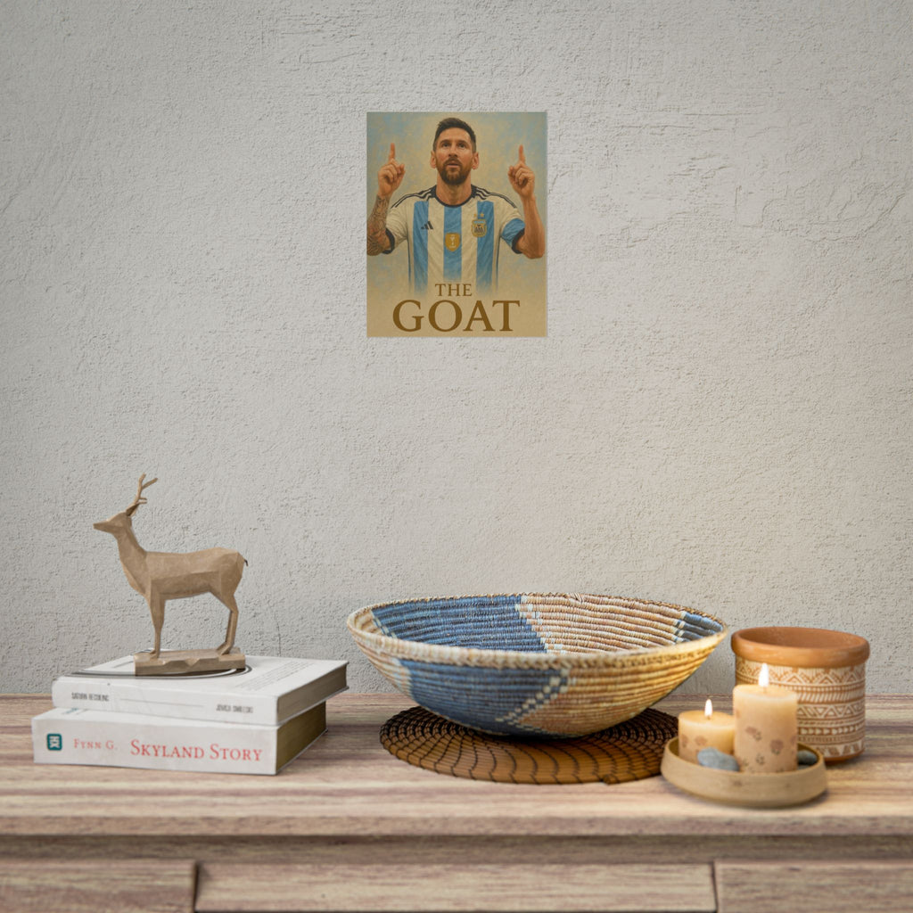 Lionel Messi Rolled Poster — "The GOAT" Soccer Player Tribute Poster