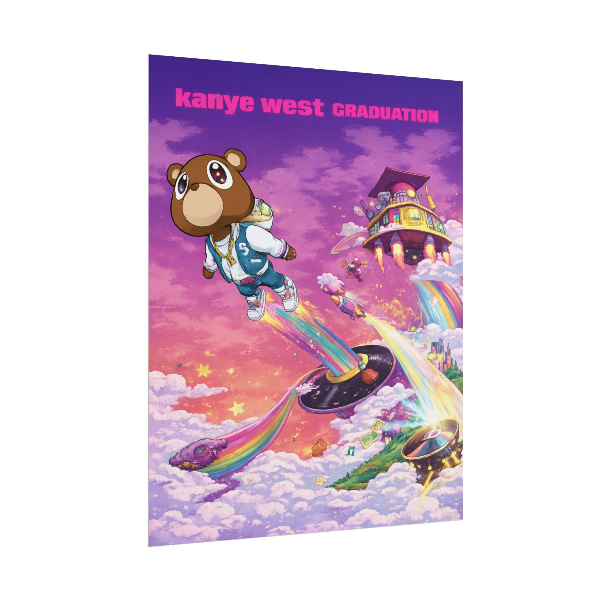 Kanye Graduation Album Art Poster - Colorful Kanye Graduation Print