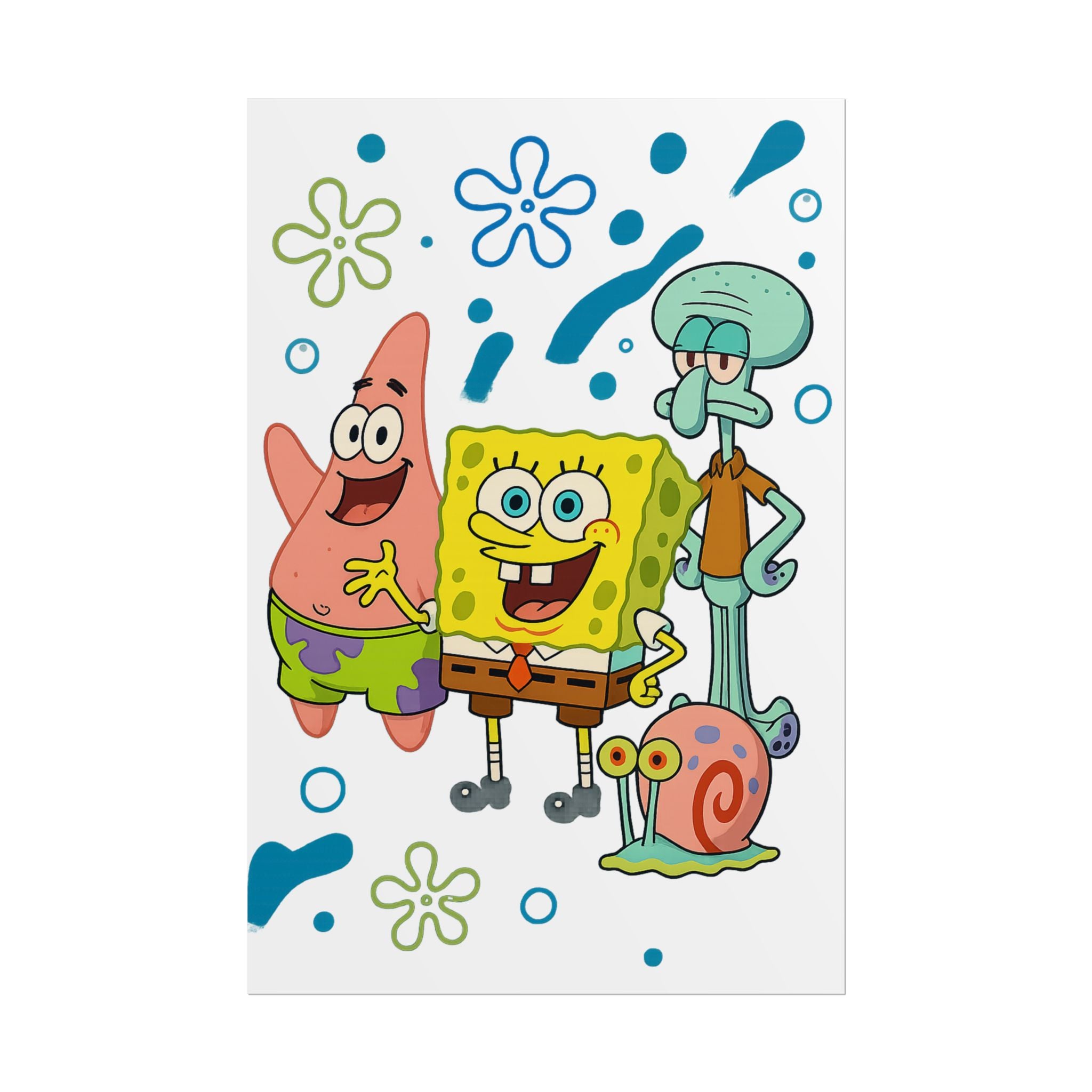 SpongeBob SquarePants Characters Rolled Poster — SpongeBob, Patrick, Squidward & Gary Wall Art