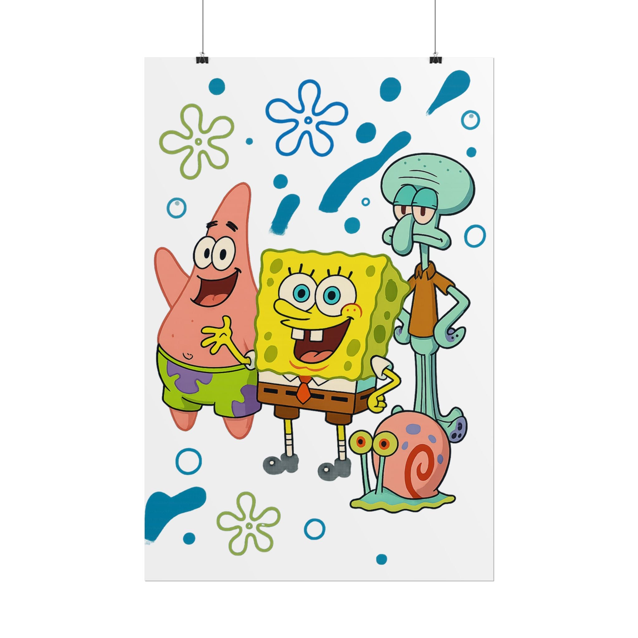 SpongeBob SquarePants Characters Rolled Poster — SpongeBob, Patrick, Squidward & Gary Wall Art