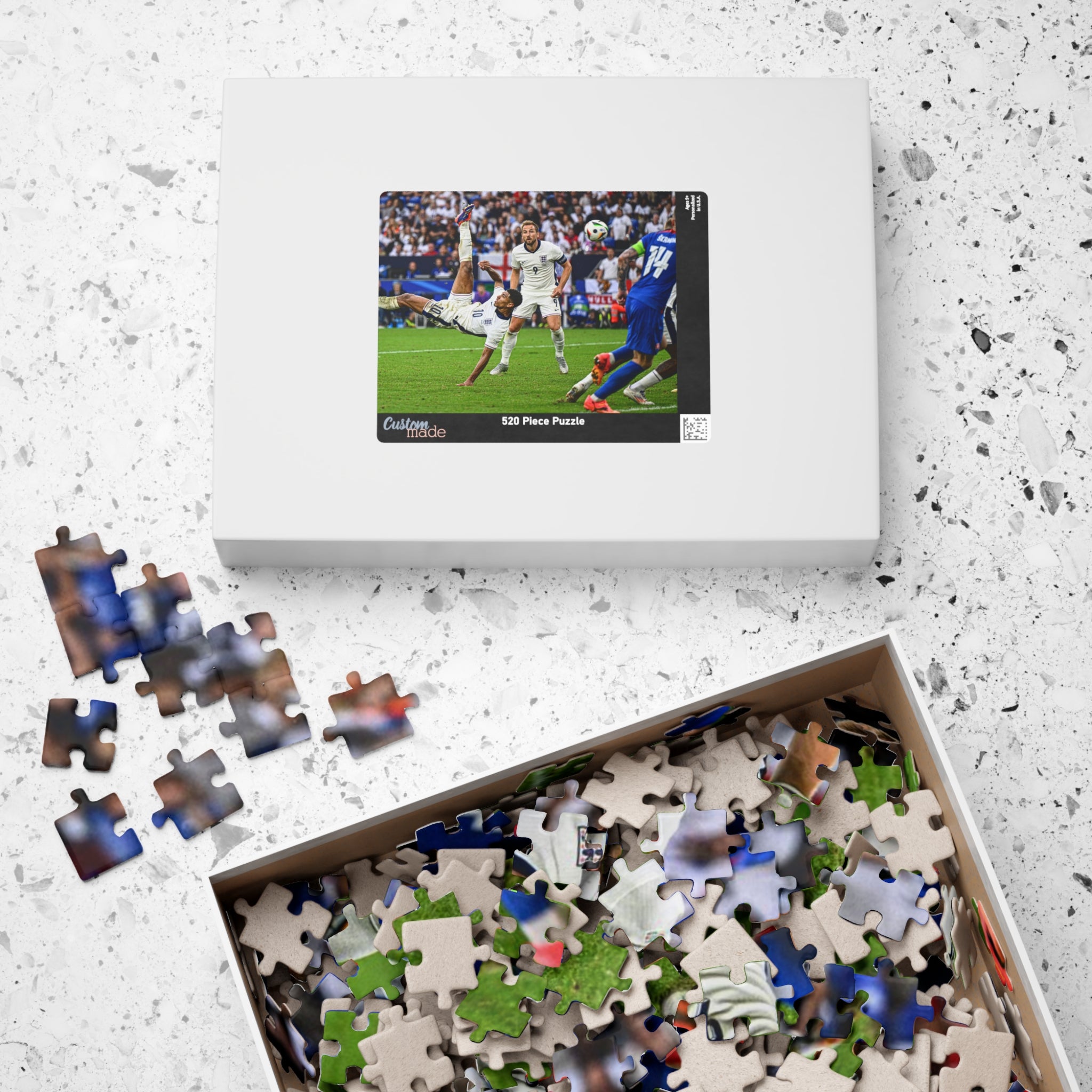 Jude Bellingham Bicycle Kick Photo Puzzle — Stadium Action Jigsaw (110/252/520/1014 Piece)