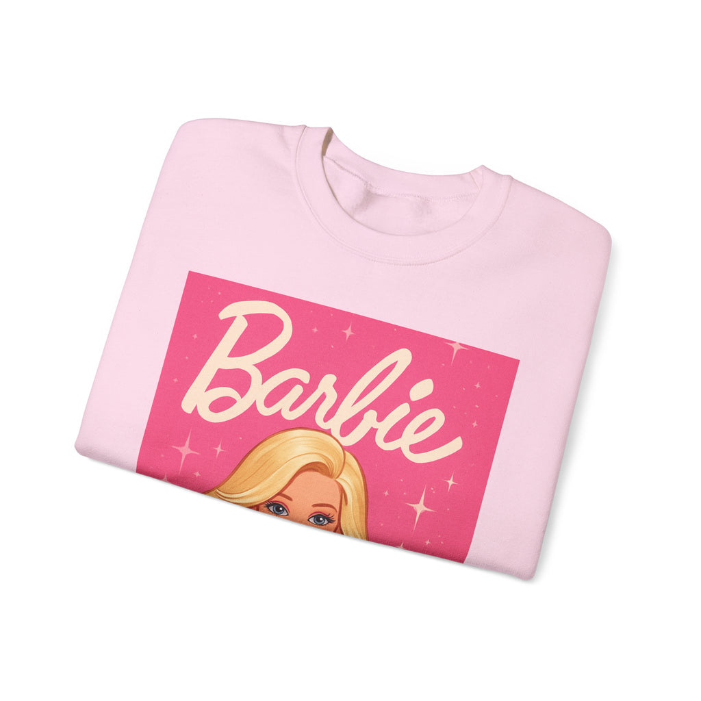 Barbie Graphic Sweatshirt - Retro Pink Doll Portrait Crewneck