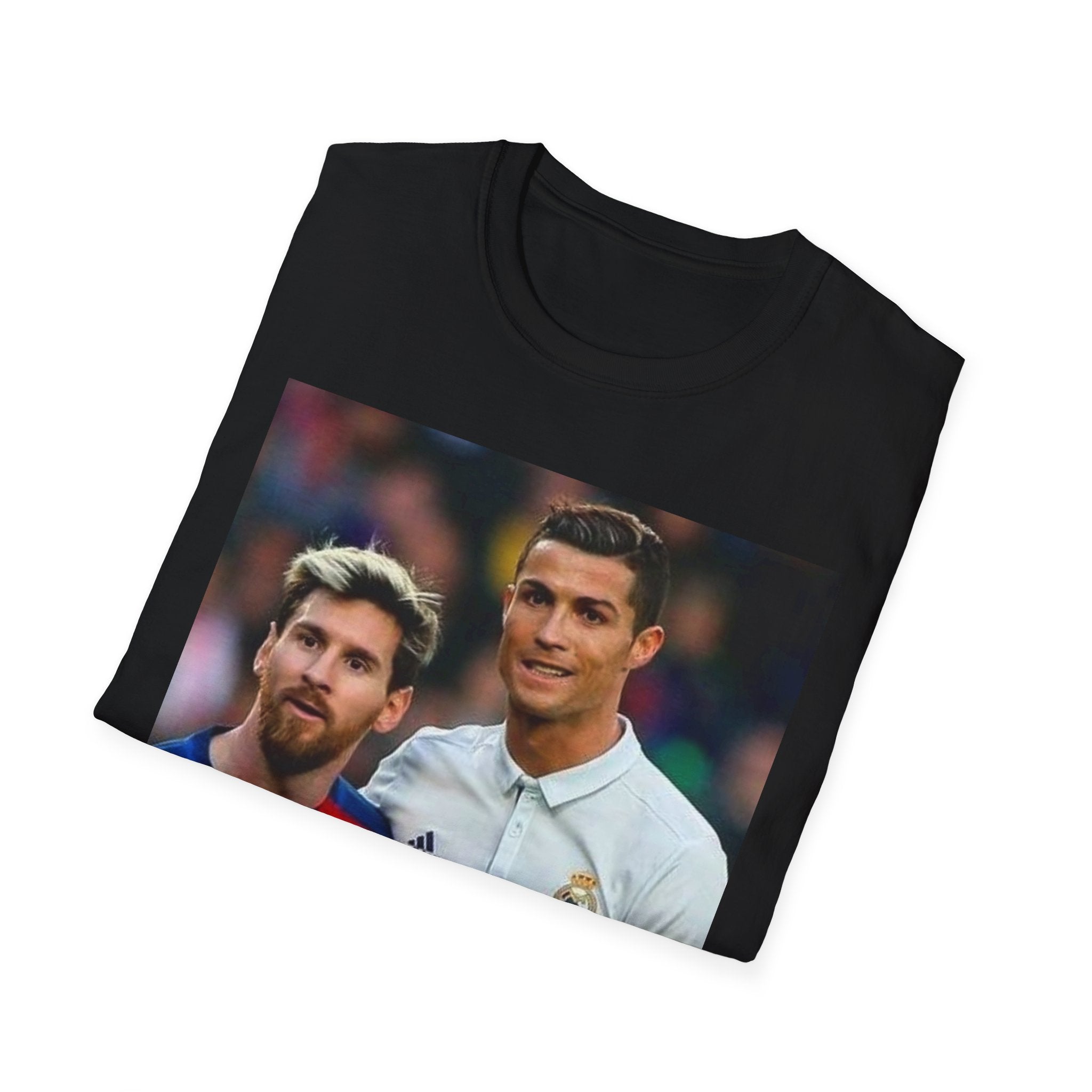 Lionel Messi and Cristiano Ronaldo Soccer Legends Photo Tee — Rival Stars Graphic T-Shirt
