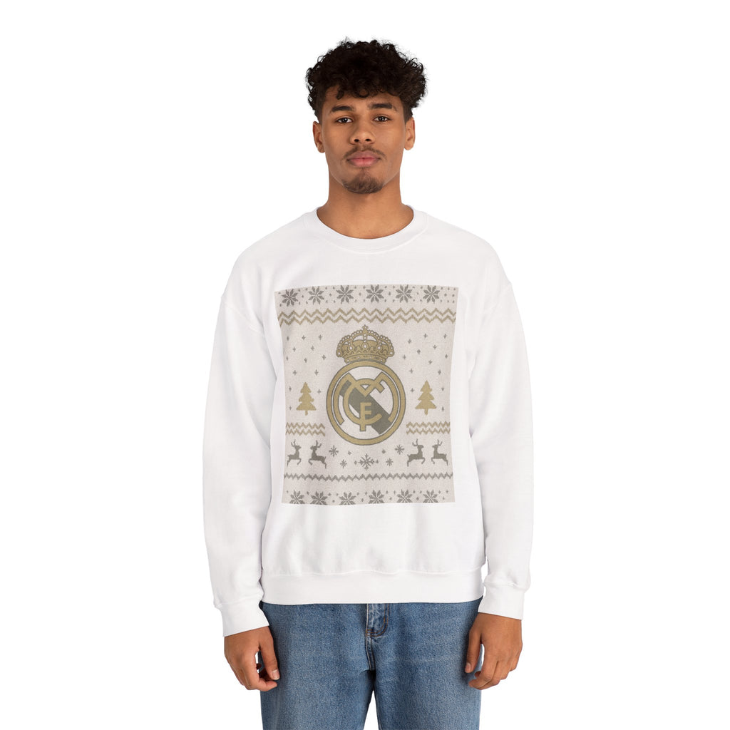 Real Madrid White and Gold Sweatshirt