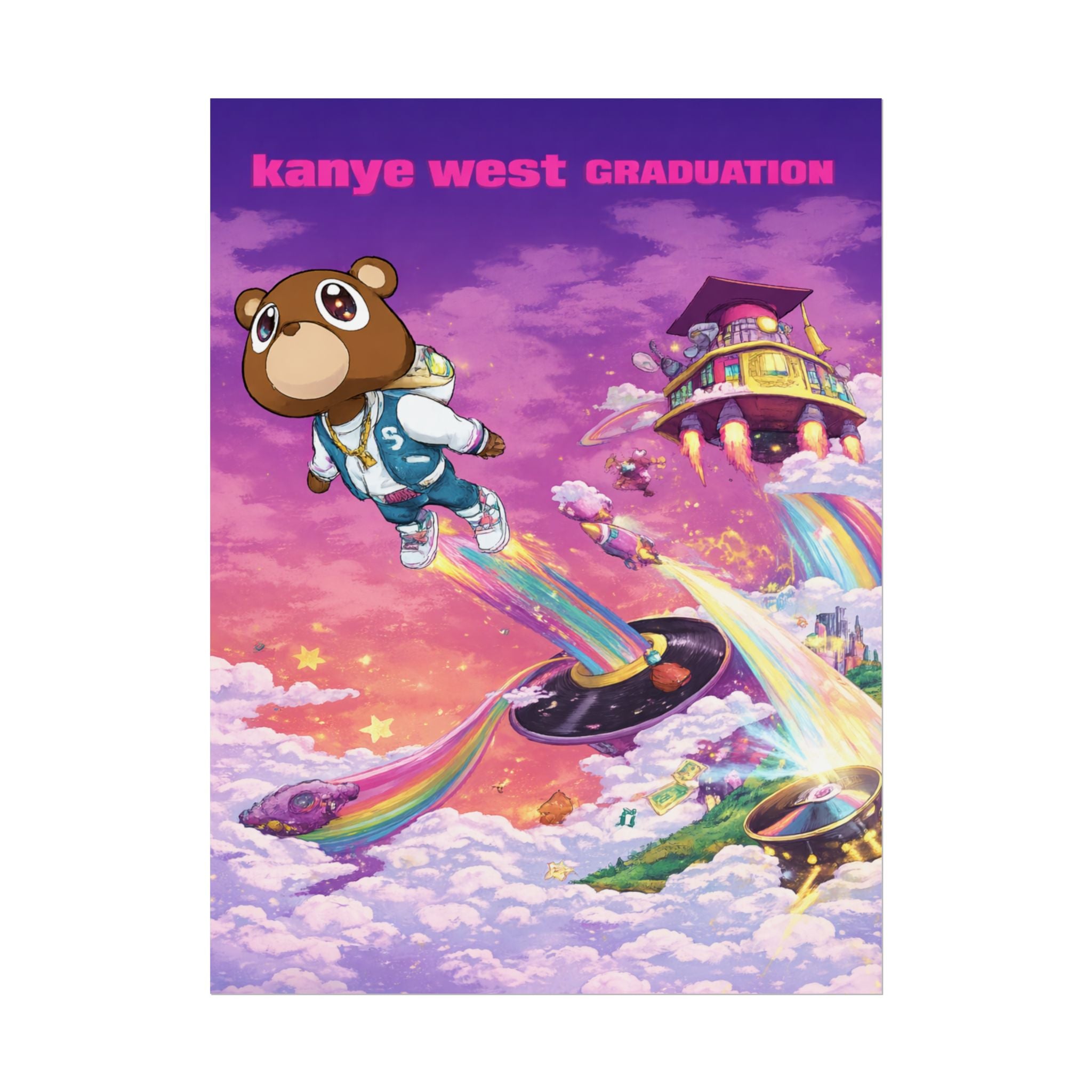 Kanye Graduation Album Art Poster - Colorful Kanye Graduation Print