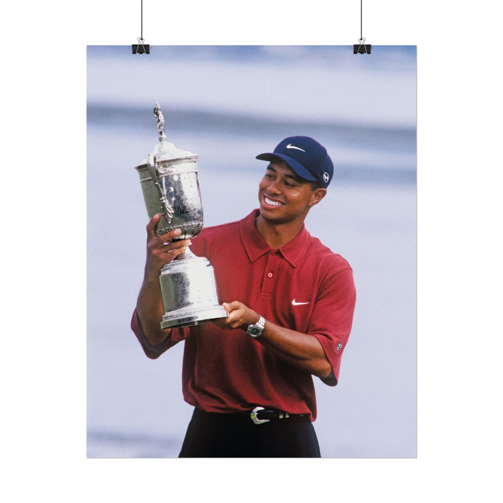 Tiger Woods - Golf Champion Trophy Poster — Rolled Sports Poster