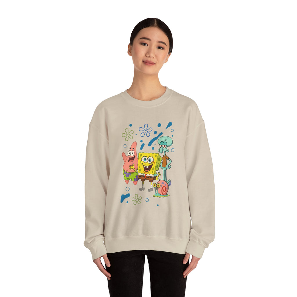 SpongeBob Crewneck Sweatshirt – Bikini Bottom Friends Graphic