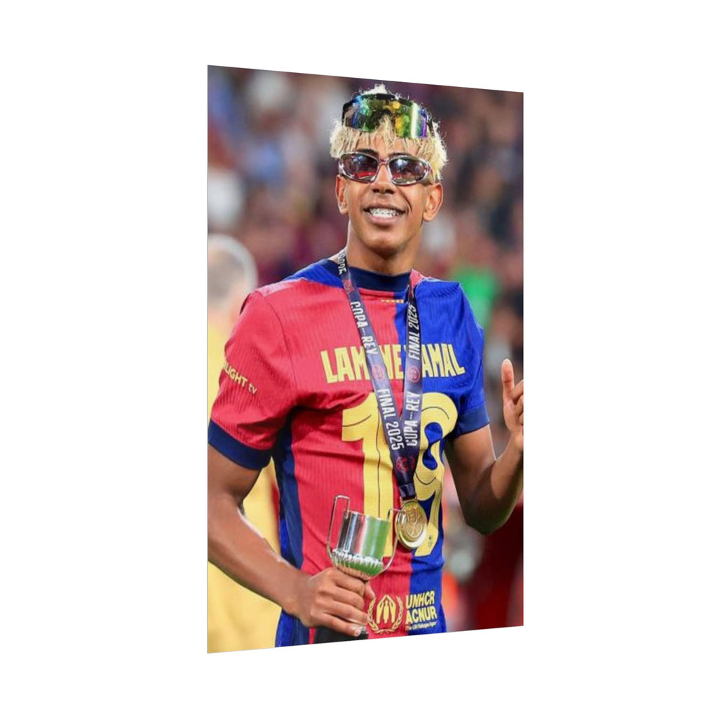Lamine Yamal Rolled Poster — Vibrant Sports Champion Photo Print