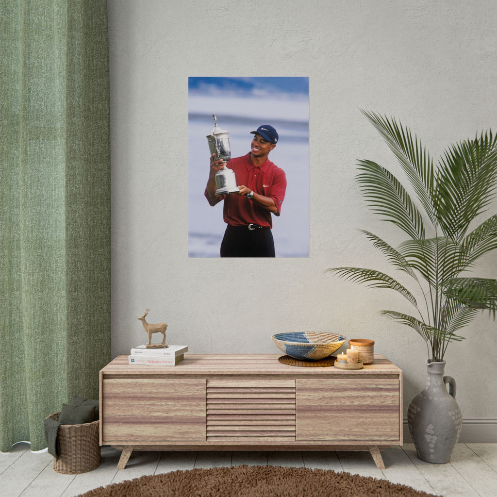 Tiger Woods - Golf Champion Trophy Poster — Rolled Sports Poster