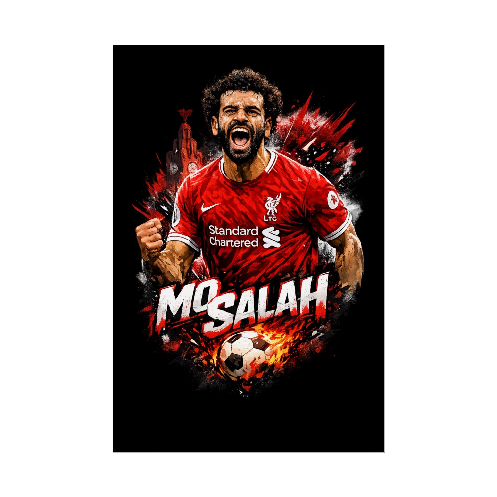 Mohamed Salah Football Poster — Rolled Soccer Wall Art