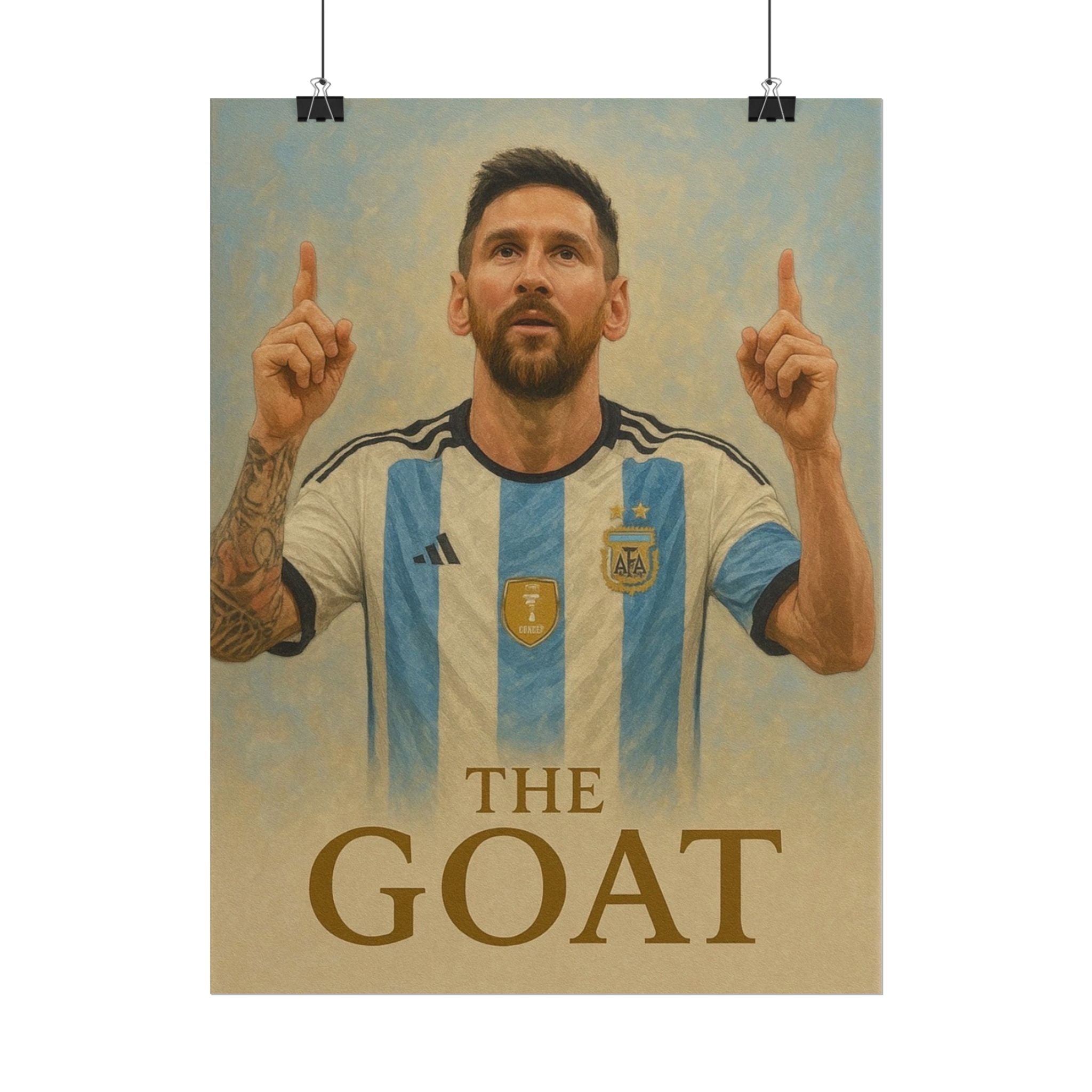 Lionel Messi Rolled Poster — "The GOAT" Soccer Player Tribute Poster