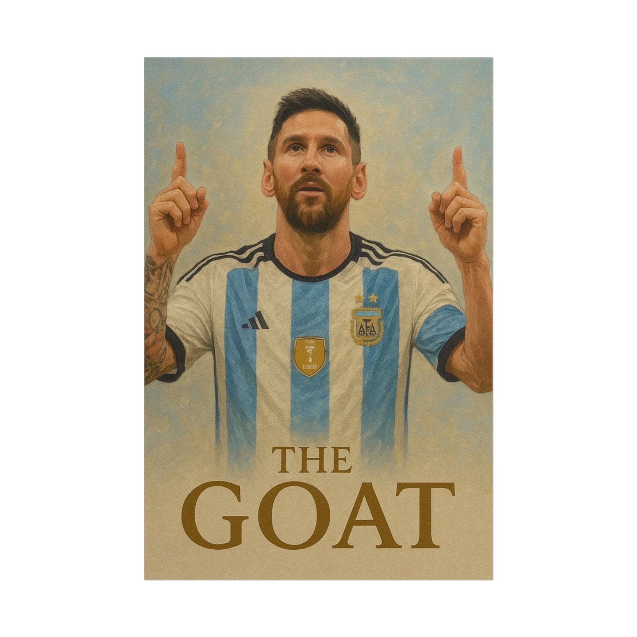 Lionel Messi Rolled Poster — "The GOAT" Soccer Player Tribute Poster