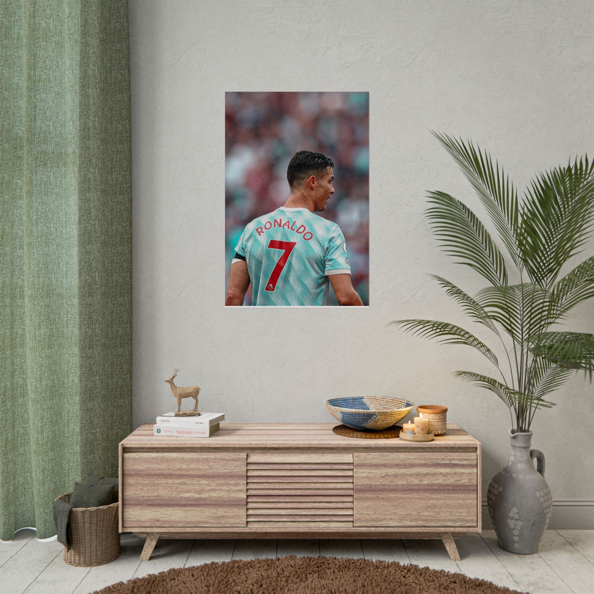 Cristiano Ronaldo Soccer Star Jersey Poster - Number 7 Back View Rolled Print