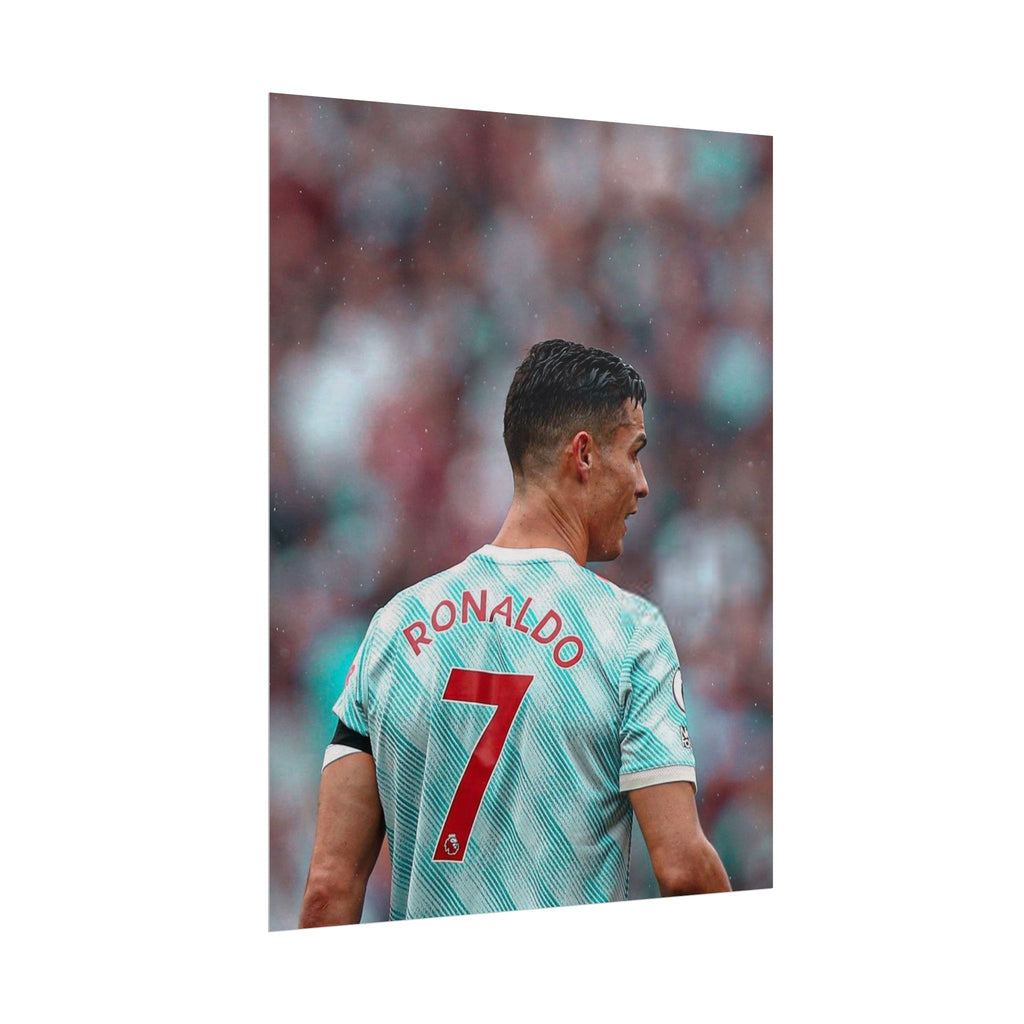 Cristiano Ronaldo Soccer Star Jersey Poster - Number 7 Back View Rolled Print