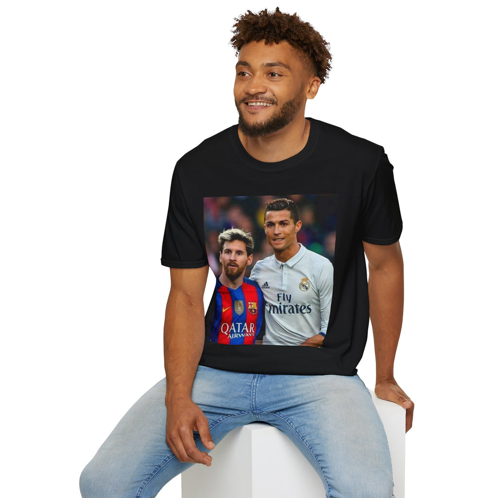 Lionel Messi and Cristiano Ronaldo Soccer Legends Photo Tee — Rival Stars Graphic T-Shirt