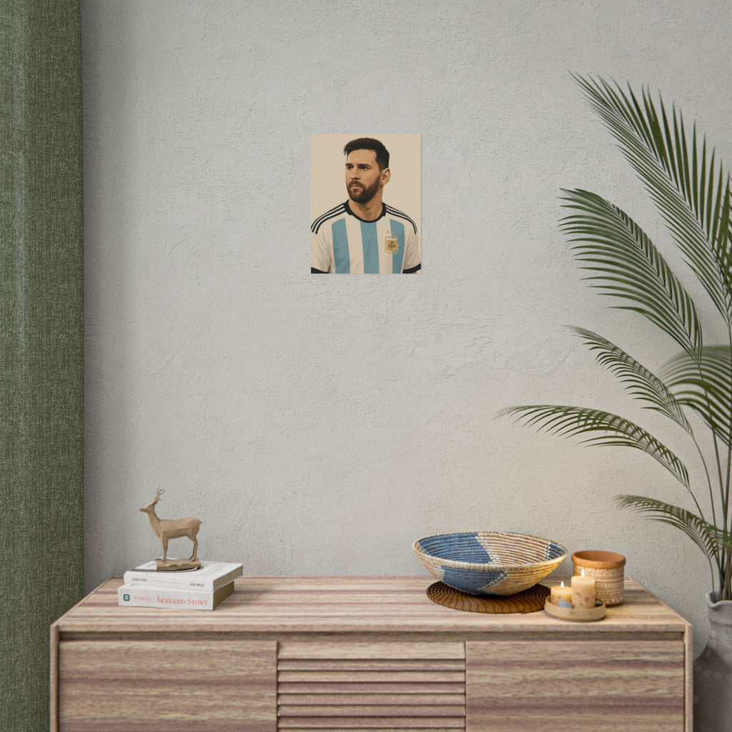 Lionel Messi Vintage Argentina Soccer Poster — Rolled Football Print