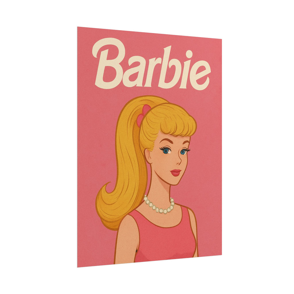 Vintage Pink Barbie Poster - Rolled Art Print