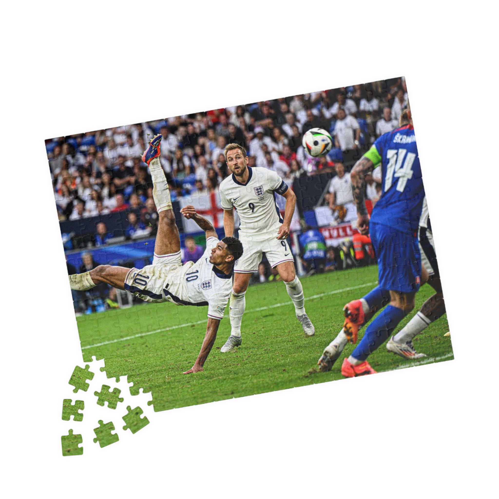 Jude Bellingham Bicycle Kick Photo Puzzle — Stadium Action Jigsaw (110/252/520/1014 Piece)
