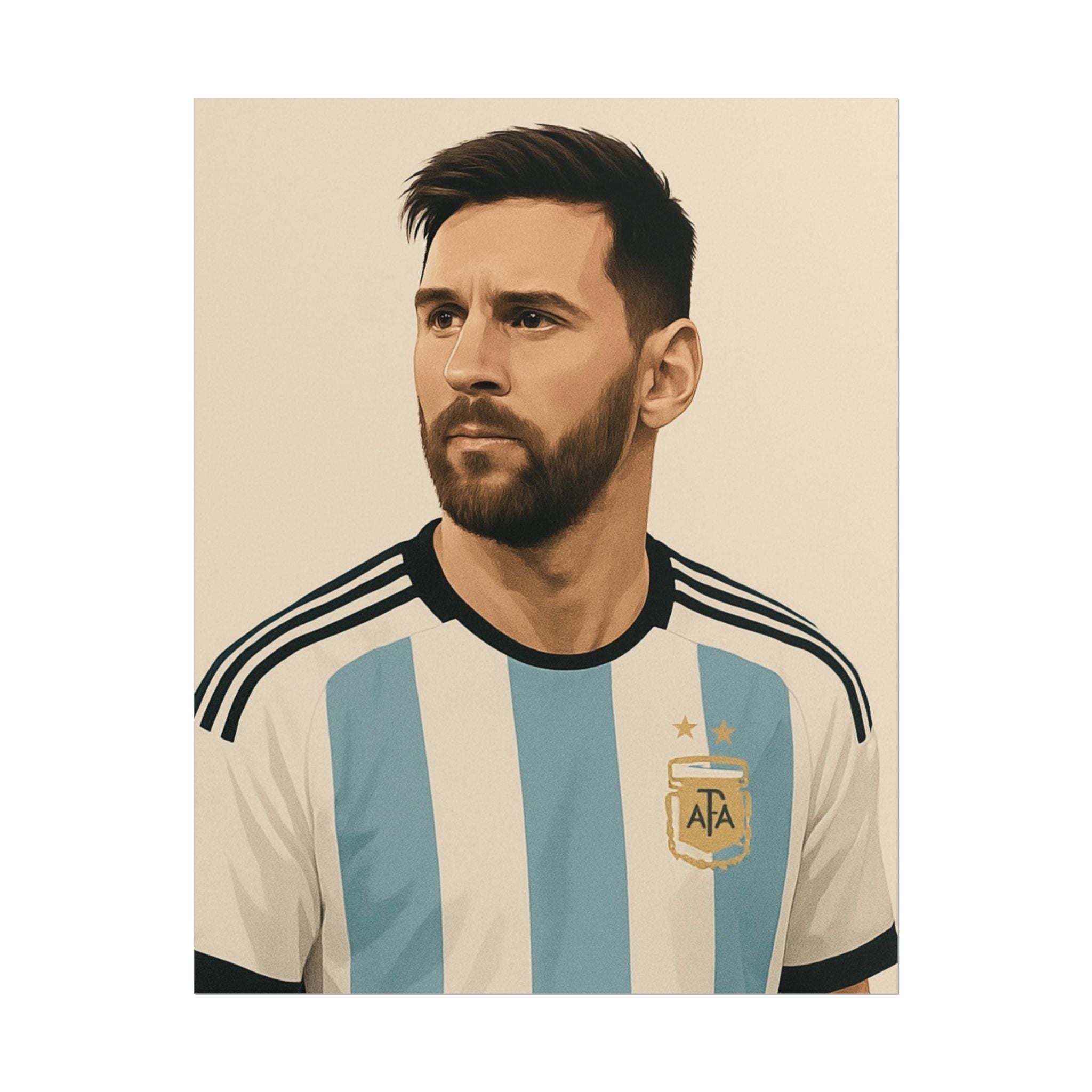 Lionel Messi Vintage Argentina Soccer Poster — Rolled Football Print