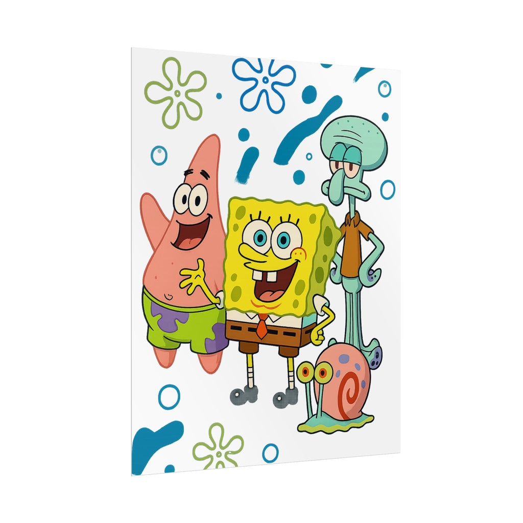 SpongeBob SquarePants Characters Rolled Poster — SpongeBob, Patrick, Squidward & Gary Wall Art