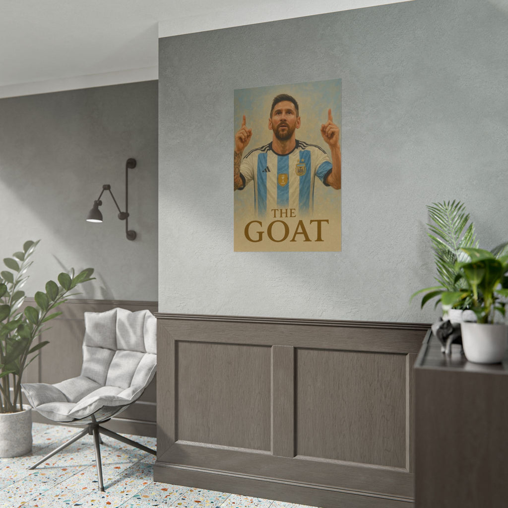 Lionel Messi Rolled Poster — "The GOAT" Soccer Player Tribute Poster