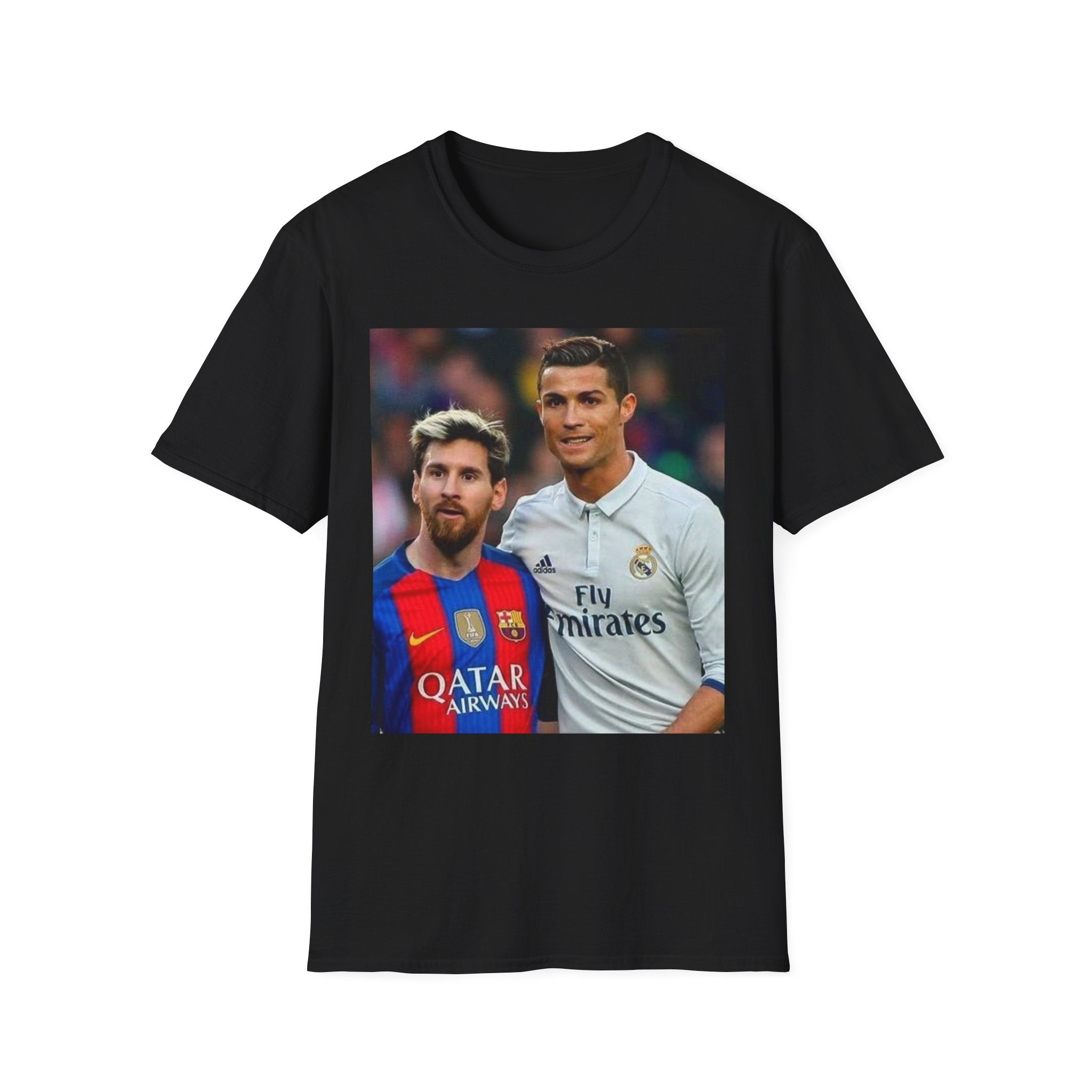 Lionel Messi and Cristiano Ronaldo Soccer Legends Photo Tee — Rival Stars Graphic T-Shirt