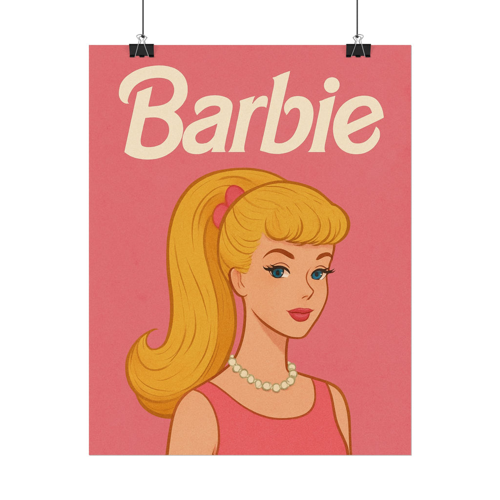 Vintage Pink Barbie Poster - Rolled Art Print