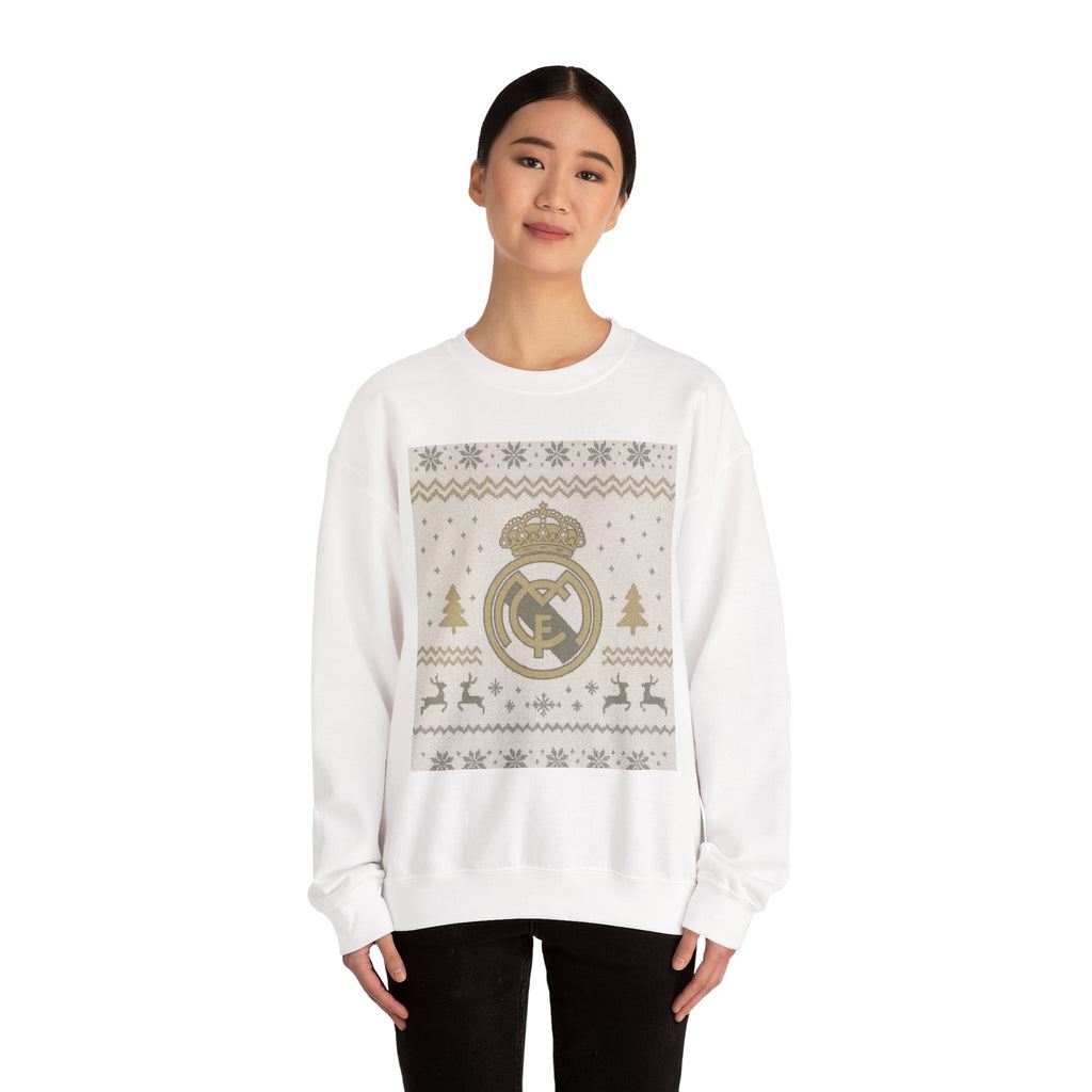 Real Madrid White and Gold Sweatshirt