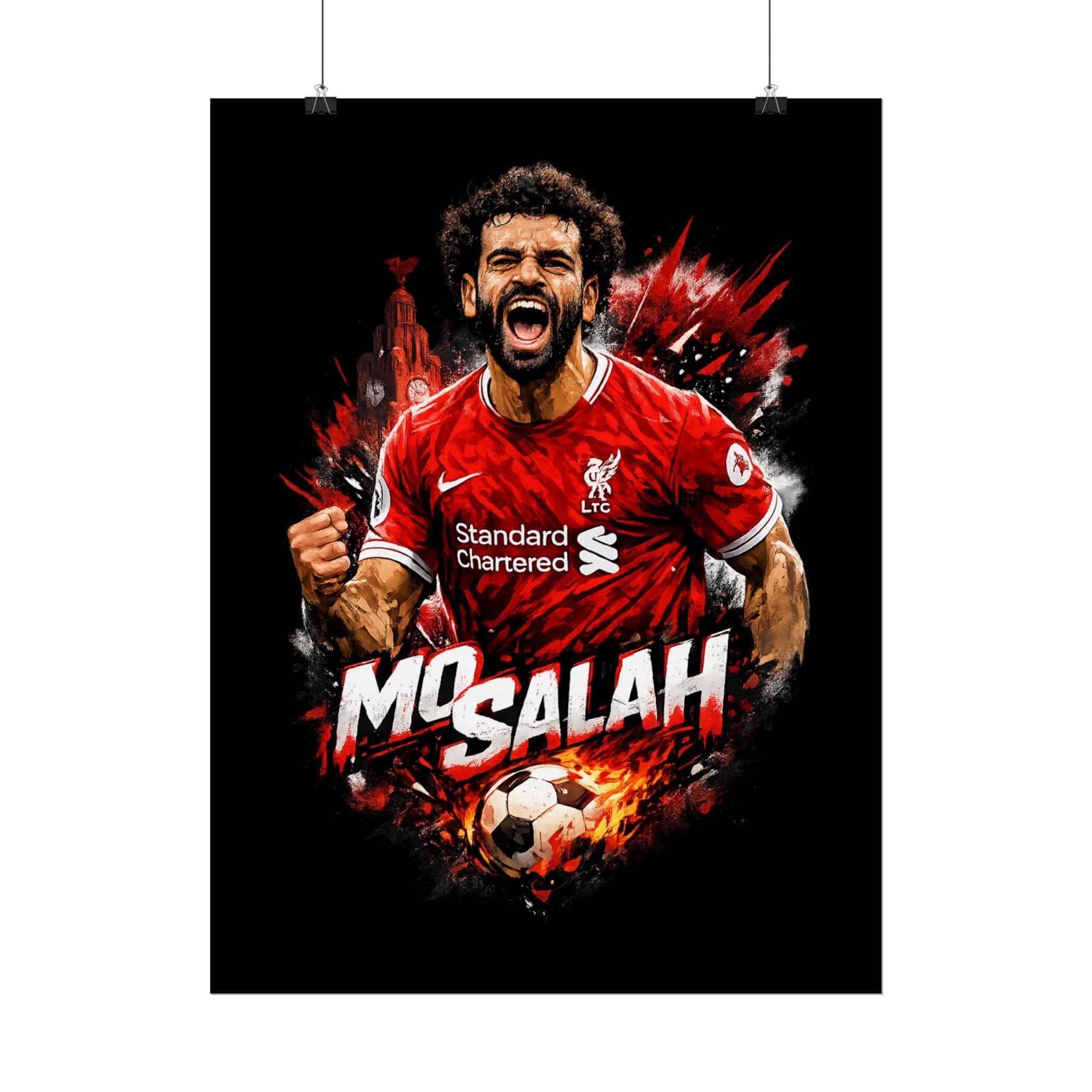 Mohamed Salah Football Poster — Rolled Soccer Wall Art