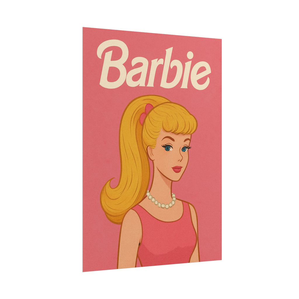 Vintage Pink Barbie Poster - Rolled Art Print