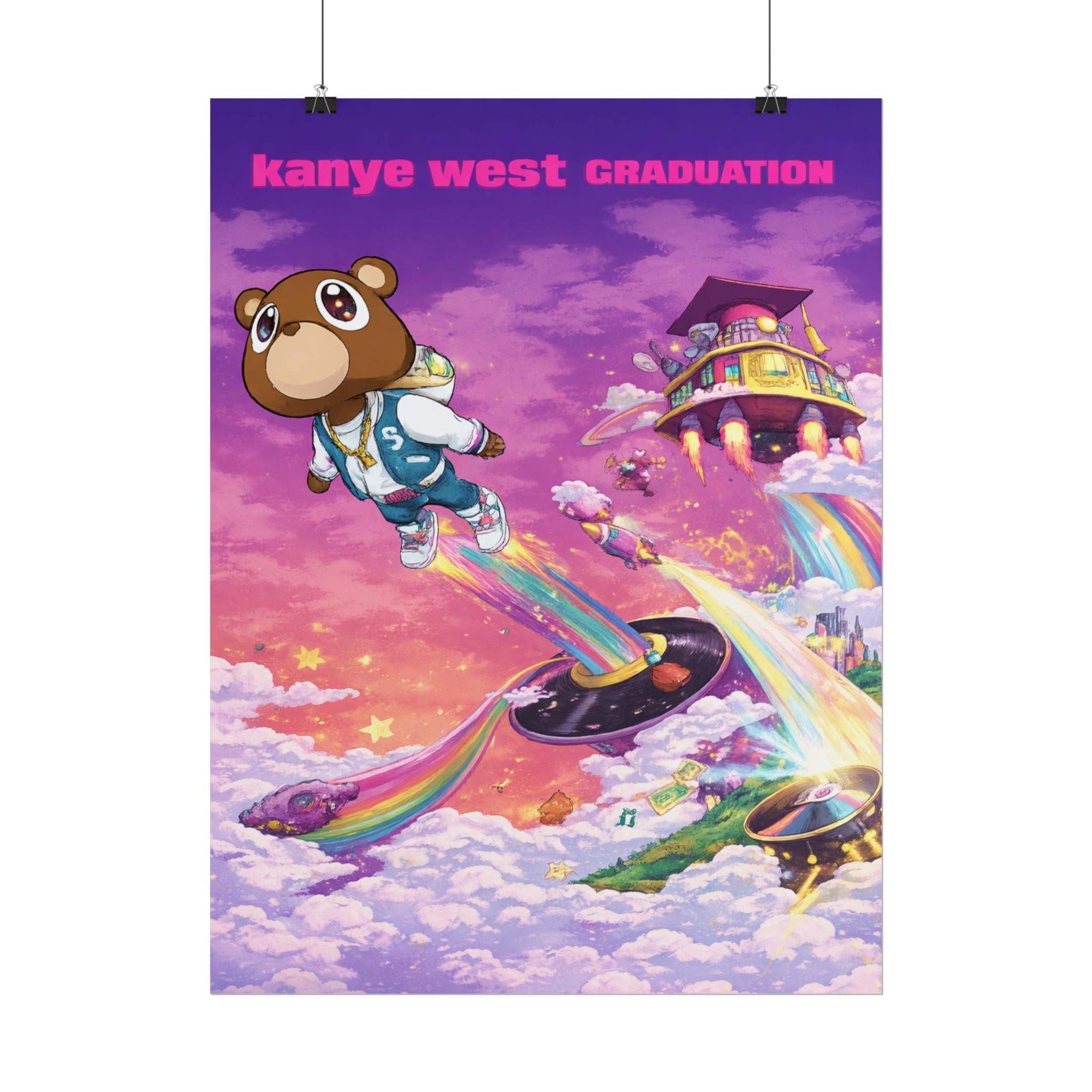 Kanye Graduation Album Art Poster - Colorful Kanye Graduation Print