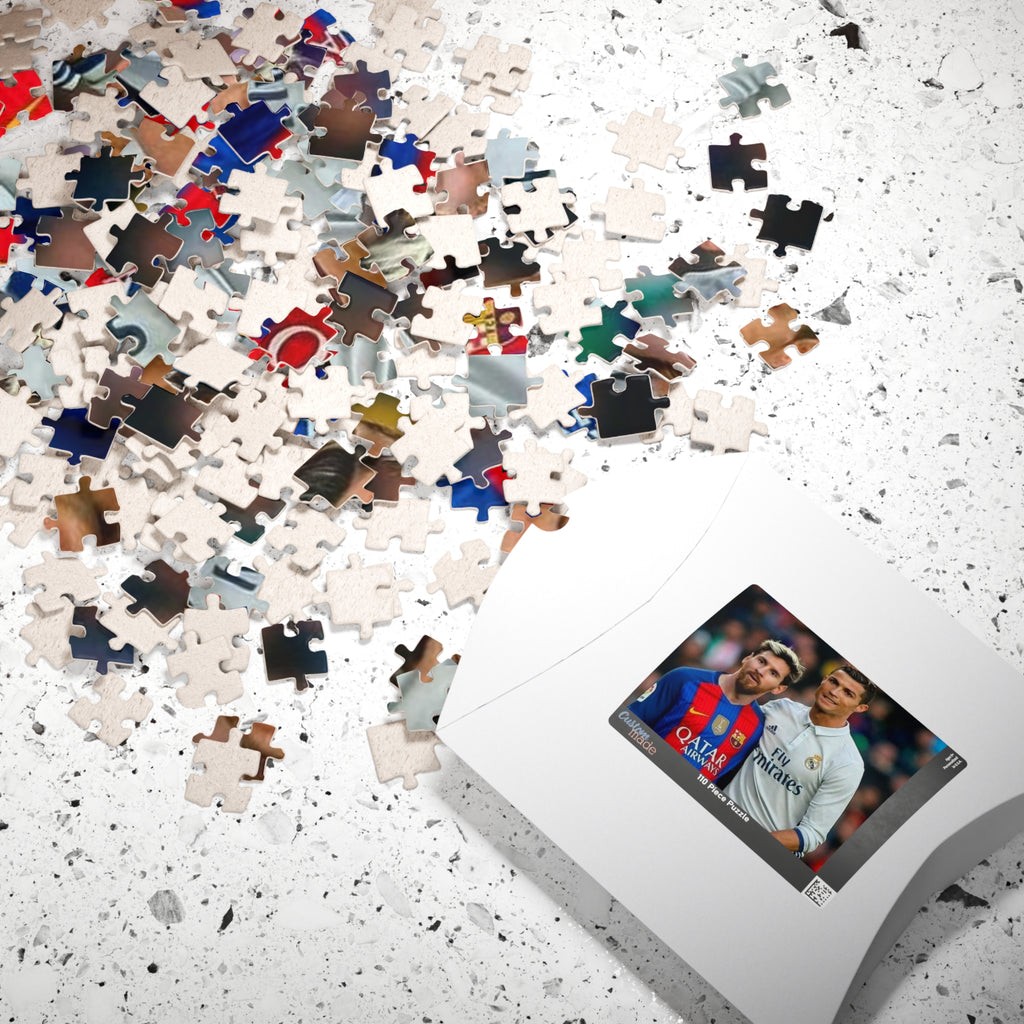 Lionel Messi & Ronaldo Soccer Legends Photo Puzzle — 520/1014-Piece Football Jigsaw