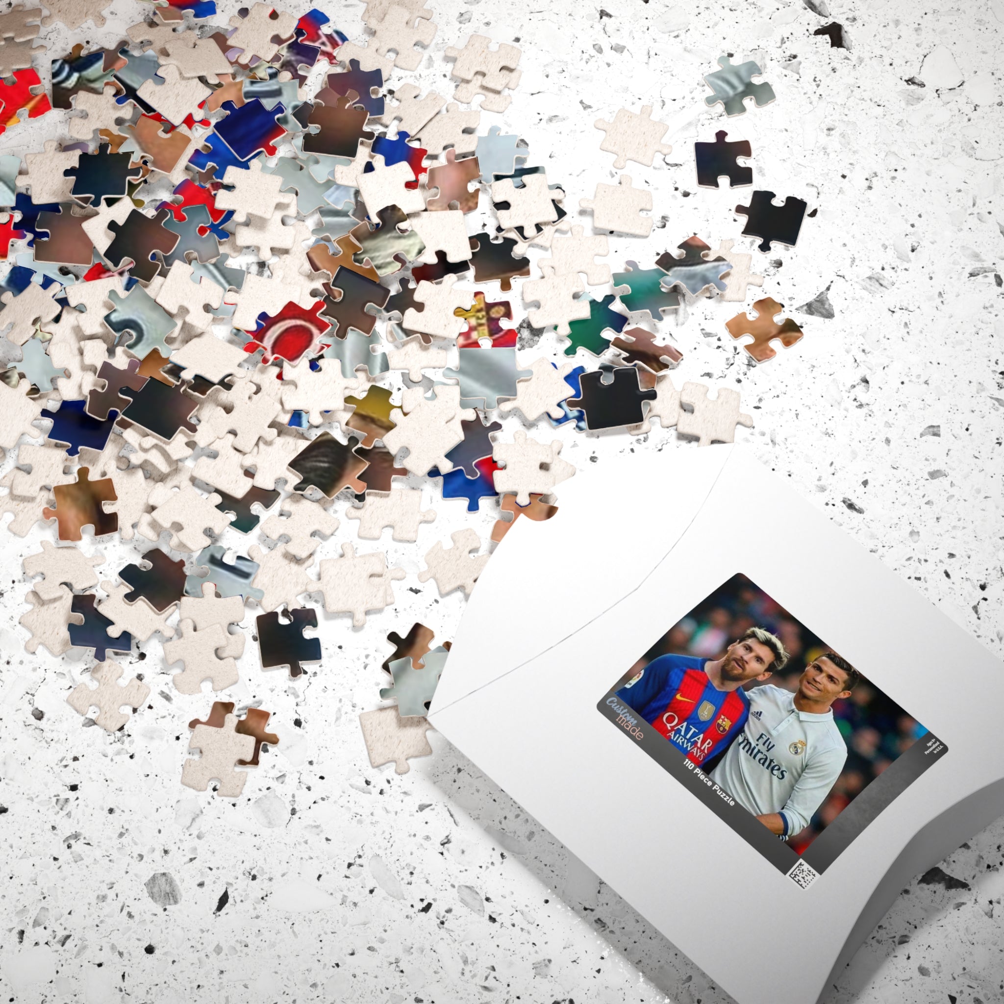 Lionel Messi & Ronaldo Soccer Legends Photo Puzzle — 520/1014-Piece Football Jigsaw
