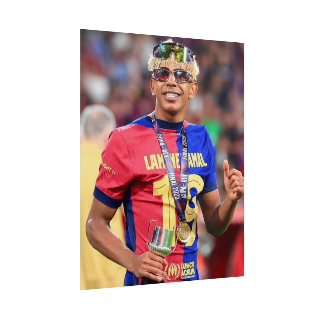 Lamine Yamal Rolled Poster — Vibrant Sports Champion Photo Print
