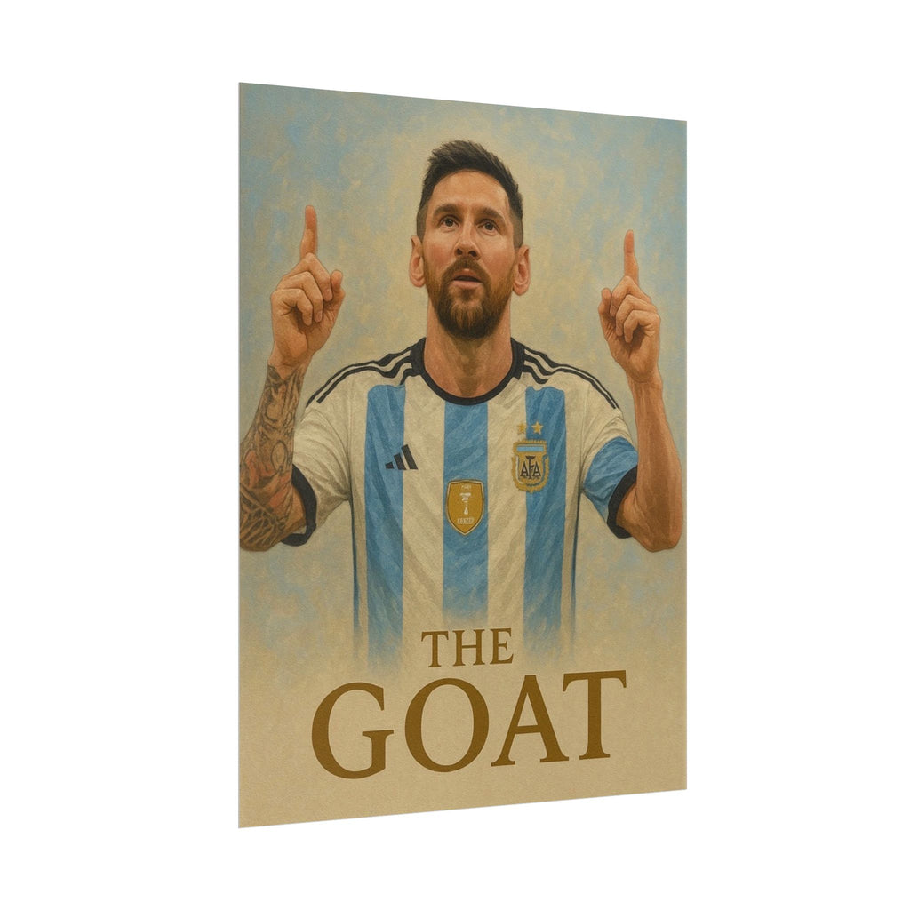 Lionel Messi Rolled Poster — "The GOAT" Soccer Player Tribute Poster