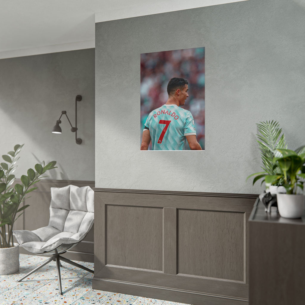 Cristiano Ronaldo Soccer Star Jersey Poster - Number 7 Back View Rolled Print