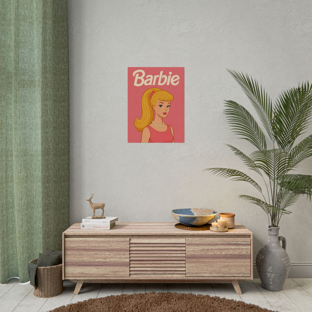 Vintage Pink Barbie Poster - Rolled Art Print